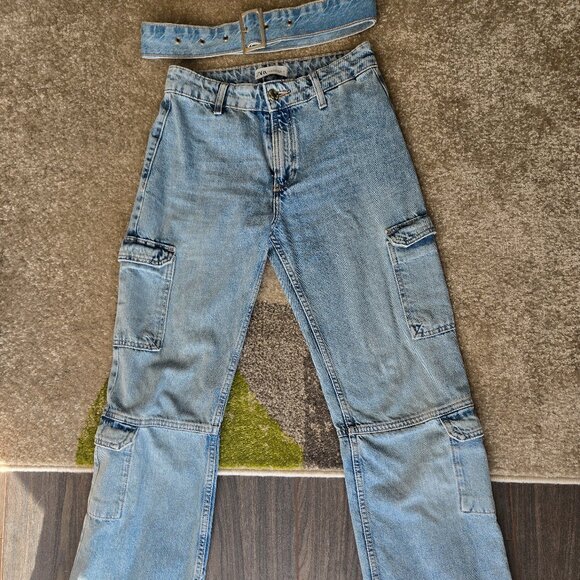 Zara Denim - ZARA Cargo Jeans size 0